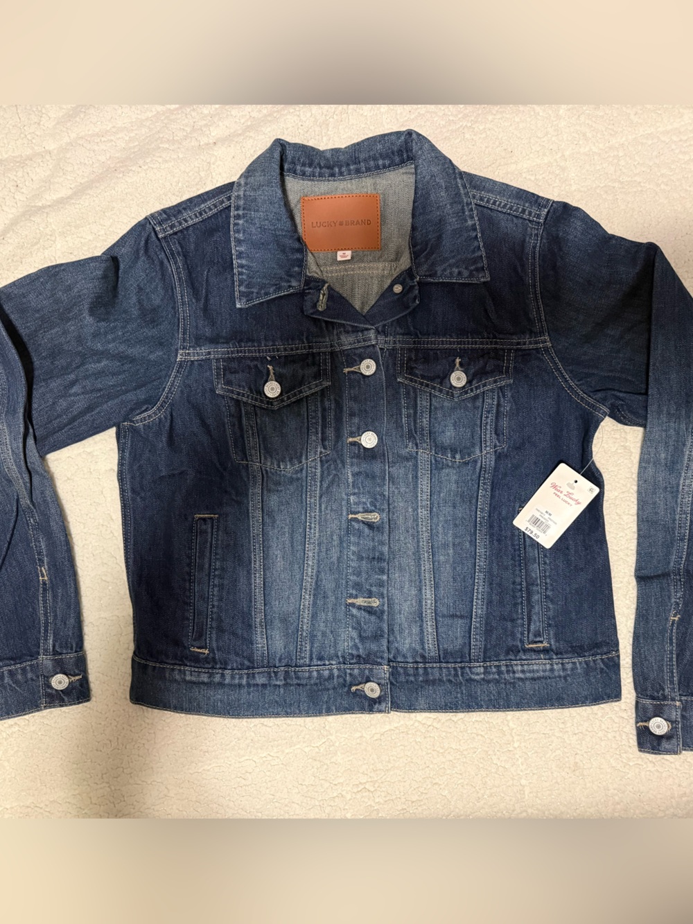 Lucky Brand Women’s The Tomboy Trucker Jacket, Blue Denim, M